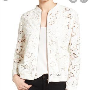 Halogen Lace Bomber Jacket